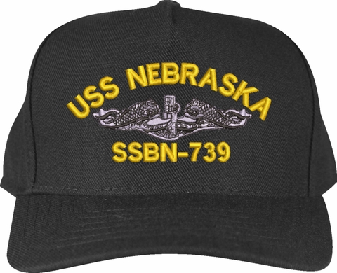 USS Nebraska SSBN-739 Submarine Custom Embroidered Cap