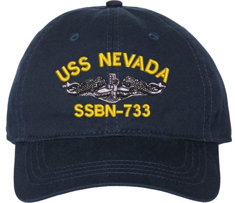 USS Nevada SSBN-733 with Dolphins Unstructured Dad Cap