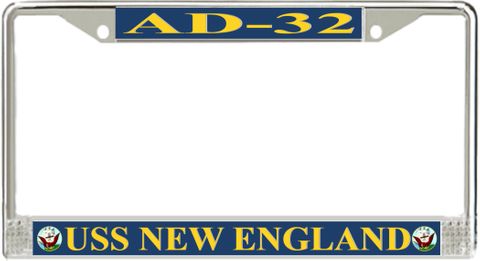 USS New England AD-32 License Plate Frame
