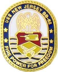 USS NEW JERSEY BB-62 CREST LAPEL PIN
