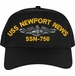 USS Newport News SSN-750 w/Dolphins Embroidered Cap
