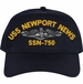 USS Newport News SSN-750 w/Dolphins Embroidered Cap
