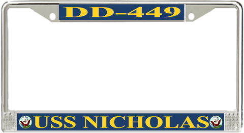 USS Nicholas DD-449 License Plate Frame