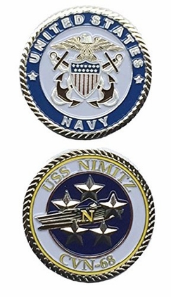 USS Nimitz CVN 68 Officer Challenge Coin