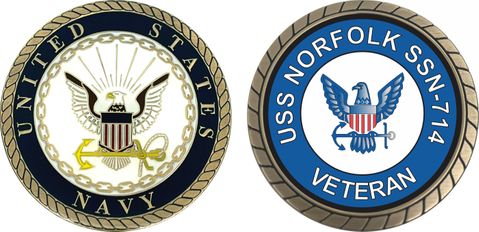 USS Norfolk SSN-714 Veteran Challenge Coin