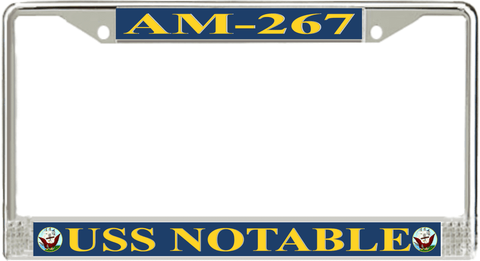 USS Notable AM-267 License Plate Frame
