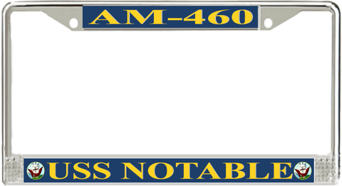 USS Notable AM-460 License Plate Frame