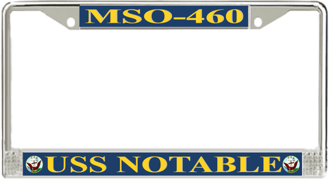 USS Notable MSO-460 License Plate Frame