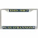 USS O'Bannon DD-987 License Plate Frame