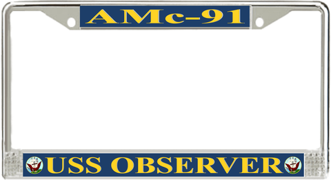 USS Observer AMc-91 License Plate Frame