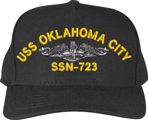 USS Oklahoma City SSN-723 with Dolphins Custom Embroidered Cap