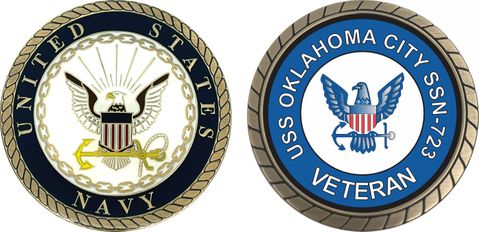 USS Oklahoma City SSN-723 Veteran Challenge Coin