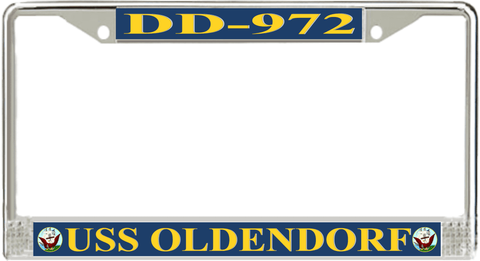 USS Oldendorf DD-972 License Plate Frame