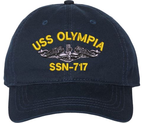 USS Olympia SSN-717 with Dolphins Unstructured Dad Cap