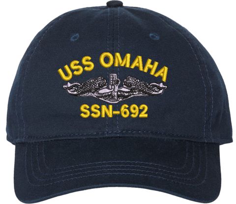 USS Omaha SSN-692 with Dolphins Unstructured Dad Cap