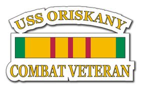 USS Oriskany CV-34 Vietnam Combat Veteran with Ribbon  Decal