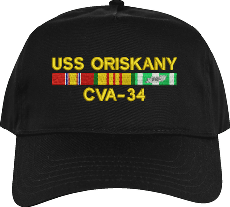 USS Oriskany CVA-34 with Vietnam Service Ribbons Embroidered Cap