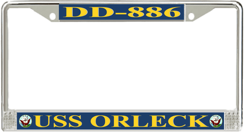 USS Orleck DD-886 License Plate Frame