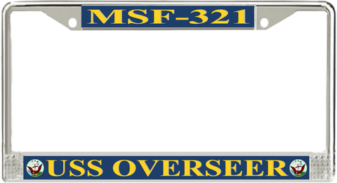 USS Overseer MSF-321 License Plate Frame