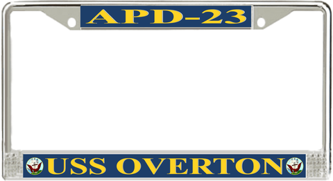 USS Overton APD-23 License Plate Frame