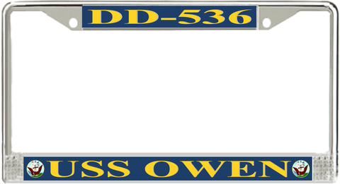 USS Owen DD-536 License Plate Frame