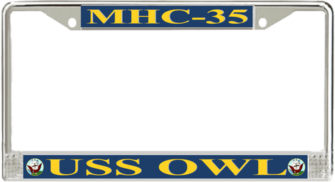 USS Owl MHC-35 License Plate Frame