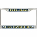 USS Ozbourn DD-846 License Plate Frame