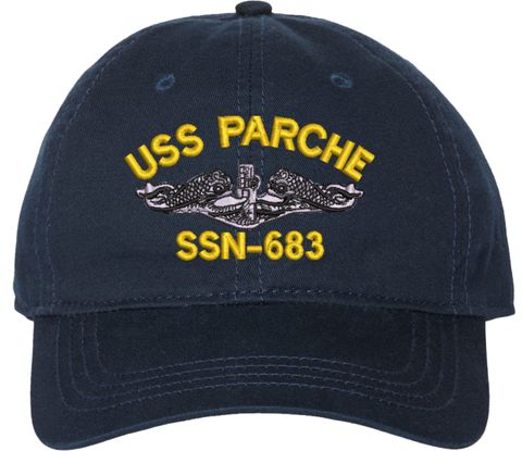 USS Parche SSN-683 with Dolphins Unstructured Dad Cap