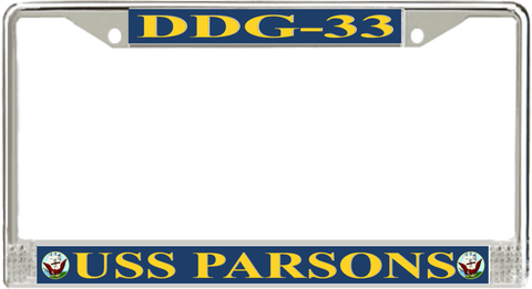 USS Parsons DDG-33 License Plate Frame
