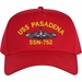 USS Pasadena SSN-752 with Blue Water Dolphins Custom Embroidered Cap
