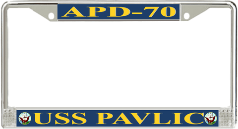 USS Pavlic APD-70 License Plate Frame