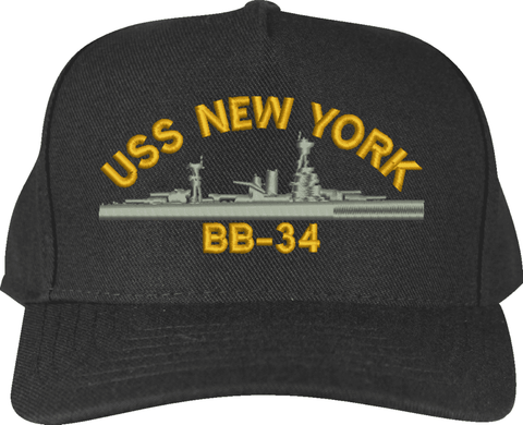 USS New York BB-34 Ship Custom Embroidered Cap