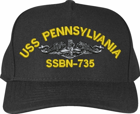 USS Pennsylvania SSBN-735 Submarine Custom Embroidered Cap