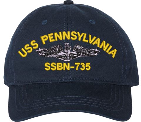 USS Pennsylvania SSBN-735 with Dolphins Unstructured Dad Cap