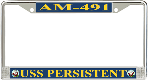 USS Persistent AM-491 License Plate Frame