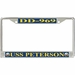 USS Peterson DD-969 License Plate Frame