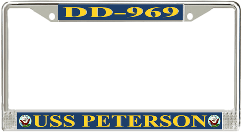 USS Peterson DD-969 License Plate Frame