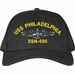 USS Philadelphia SSN-690 with Dolphins Custom Embroidered Cap