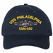 USS Philadelphia SSN-690 with Dolphins Unstructured Dad Cap
