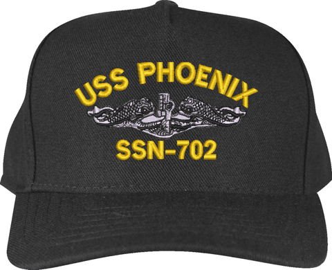 USS Phoenix SSN-702 with Dolphins Custom Embroidered Cap