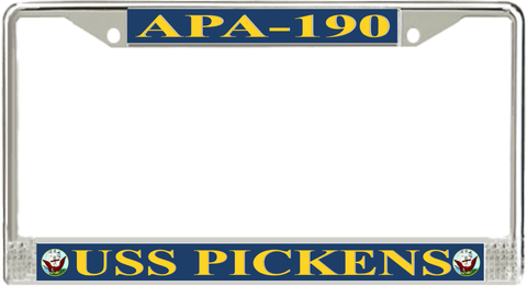 USS Pickens APA-190 License Plate Frame