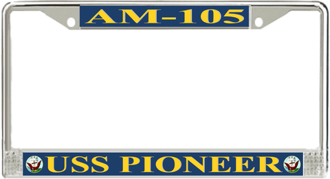 USS Pioneer AM-105 License Plate Frame