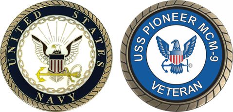 USS Pioneer MCM-9 Veteran Challenge Coin