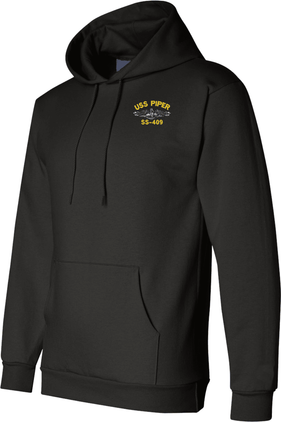 USS Piper SS-409 with Dolphins Embroidered Hoodie