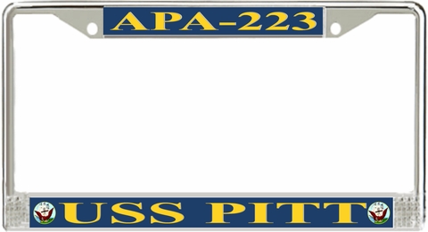 USS Pitt APA-223 License Plate Frame