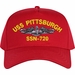 USS Pittsburgh SSN-720 with Dolphins Custom Embroidered Cap