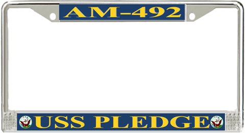 USS Pledge AM-492 License Plate Frame