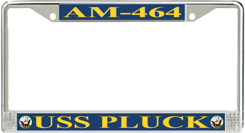 USS Pluck AM-464 License Plate Frame