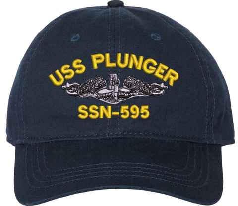 USS Plunger SSN-595 with Dolphins Unstructured Dad Cap