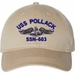 USS Pollack SSN-603 with Dolphins Unstructured Dad Cap